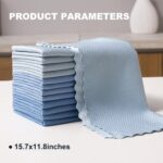 JOYMOOP Fish Scale Streak Free Magic Glass Window Cleaning Cloth, Microfiber Cleaning Cloth, Reusable Absorbent Shiny Wipes, Microfiber Towels, Lint Free Dish Drying Polishing...