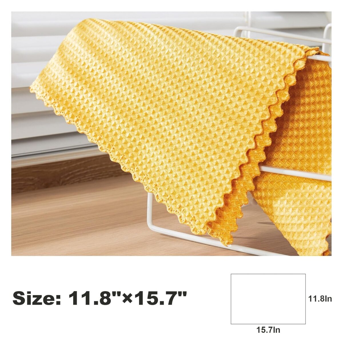 JOYMOOP Waffle Weave Cleaning Cloth, Reusable Absorbent Microfiber Cleaning Cloths, Lint Free Microfiber Dish Towels 5 Pack, Mixed Color, 11.8×15.7inch