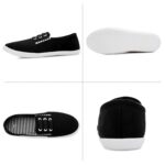 kufeiti Women's Canvas Slip On Shoes Sneakers for Women Fashion Comfortable White Black Elastic Sneakers for Women