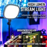 Live Video Streaming Kit (Deluxe)-for Video Call, Gaming, Podcast, YouTube, Content Creation- Includes 2k 60 FPS Webcam, Professional Cardioid Microphone, and LED Flat Light for...