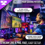 Live Video Streaming Kit (Deluxe)-for Video Call, Gaming, Podcast, YouTube, Content Creation- Includes 2k 60 FPS Webcam, Professional Cardioid Microphone, and LED Flat Light for...