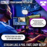 Live Video Streaming Kit (Deluxe)-for Video Call, Gaming, Podcast, YouTube, Content Creation- Includes 2k 60 FPS Webcam, Professional Cardioid Microphone, and LED Flat Light for...