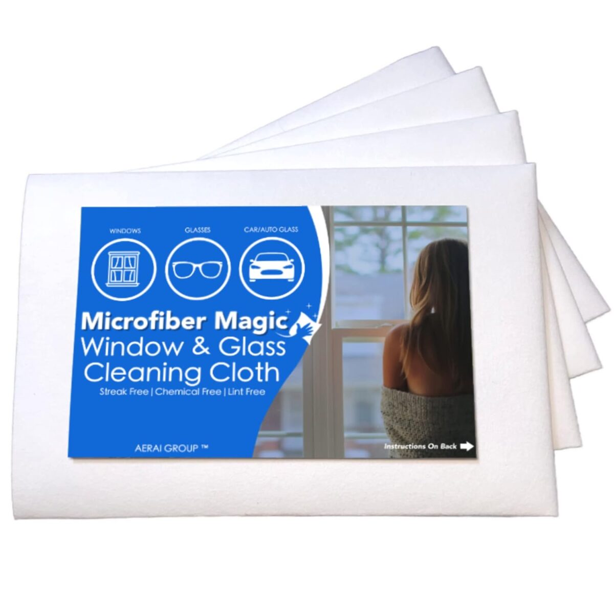 Microfiber Magic Streak Free Cleaning Cloth 6 Pack Clean Any Surface With Just Water Eco Friendly Environmentally Safe Perfect for Window, Mirror, Kitchen, Counters, Appliances,...