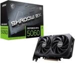 MSI Gaming RTX 5060 8G Shadow 2X OC Graphics Card (8GB GDDR7,128-bit, Extreme Performance: 2535 MHz, DisplayPort x3 2.1a, HDMI 2.1b, NVIDIA Blackwell Architecture)