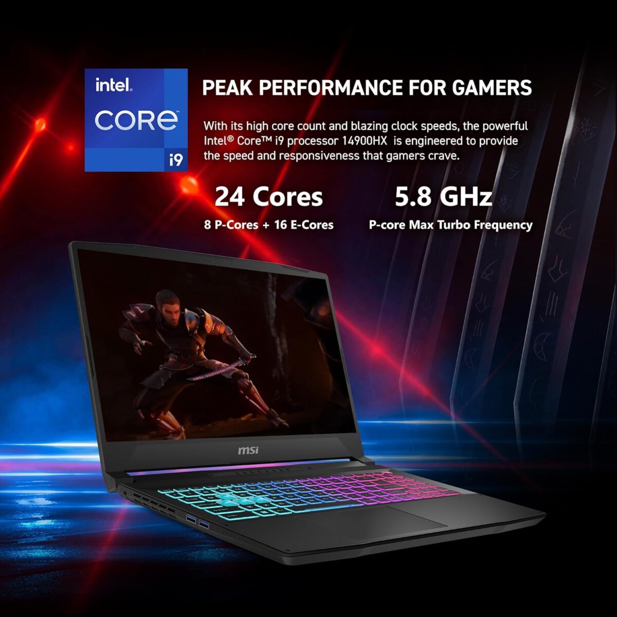MSI Katana 15 HX 15.6â€ 165Hz QHD+ Gaming Laptop: Intel Core i9-14900HX, NVIDIA Geforce RTX 5070, 32GB DDR5, 1TB NVMe SSD, RGB Keyboard, Win 11 Home: Black B14WGK-016US