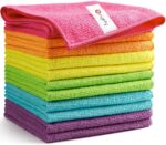 Orighty Microfiber Cleaning Cloth Pack of 12, Highly Absorbent Cleaning Supplies, Lint Free Cloths for Multiple-use, Powerful Dust Removal Clean Rags for House, Kitchen, Car...