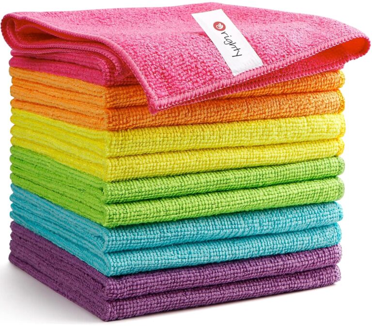 Orighty Microfiber Cleaning Cloth Pack of 12, Highly Absorbent Cleaning Supplies, Lint Free Cloths for Multiple-use, Powerful Dust Removal Clean Rags for House, Kitchen, Car...