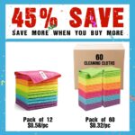 Orighty Microfiber Cleaning Cloth Pack of 12, Highly Absorbent Cleaning Supplies, Lint Free Cloths for Multiple-use, Powerful Dust Removal Clean Rags for House, Kitchen, Car...
