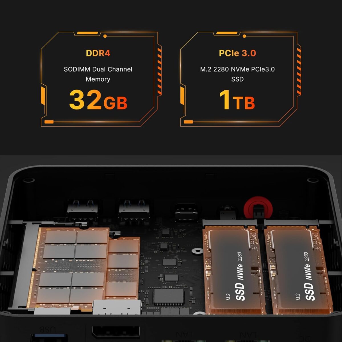 P4 Light Gaming Mini PC, Ryzen 7 5700U, 32GB RAM 1TB SSD, 11 Pro Triple 4K 60HZ Displays Desktop Computers, Support PS3 Emulator Micro PC, HDMI+DP+Type-C, WiFi 6E, BT5.2, Dual...