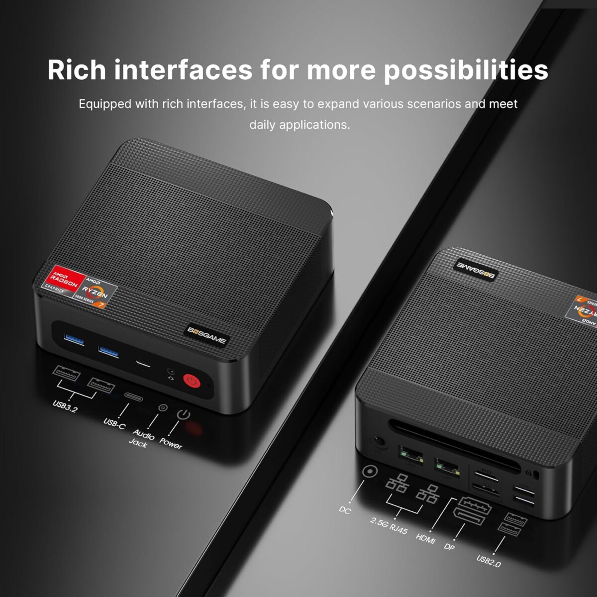 P4 Light Gaming Mini PC, Ryzen 7 5700U, 32GB RAM 1TB SSD, 11 Pro Triple 4K 60HZ Displays Desktop Computers, Support PS3 Emulator Micro PC, HDMI+DP+Type-C, WiFi 6E, BT5.2, Dual...
