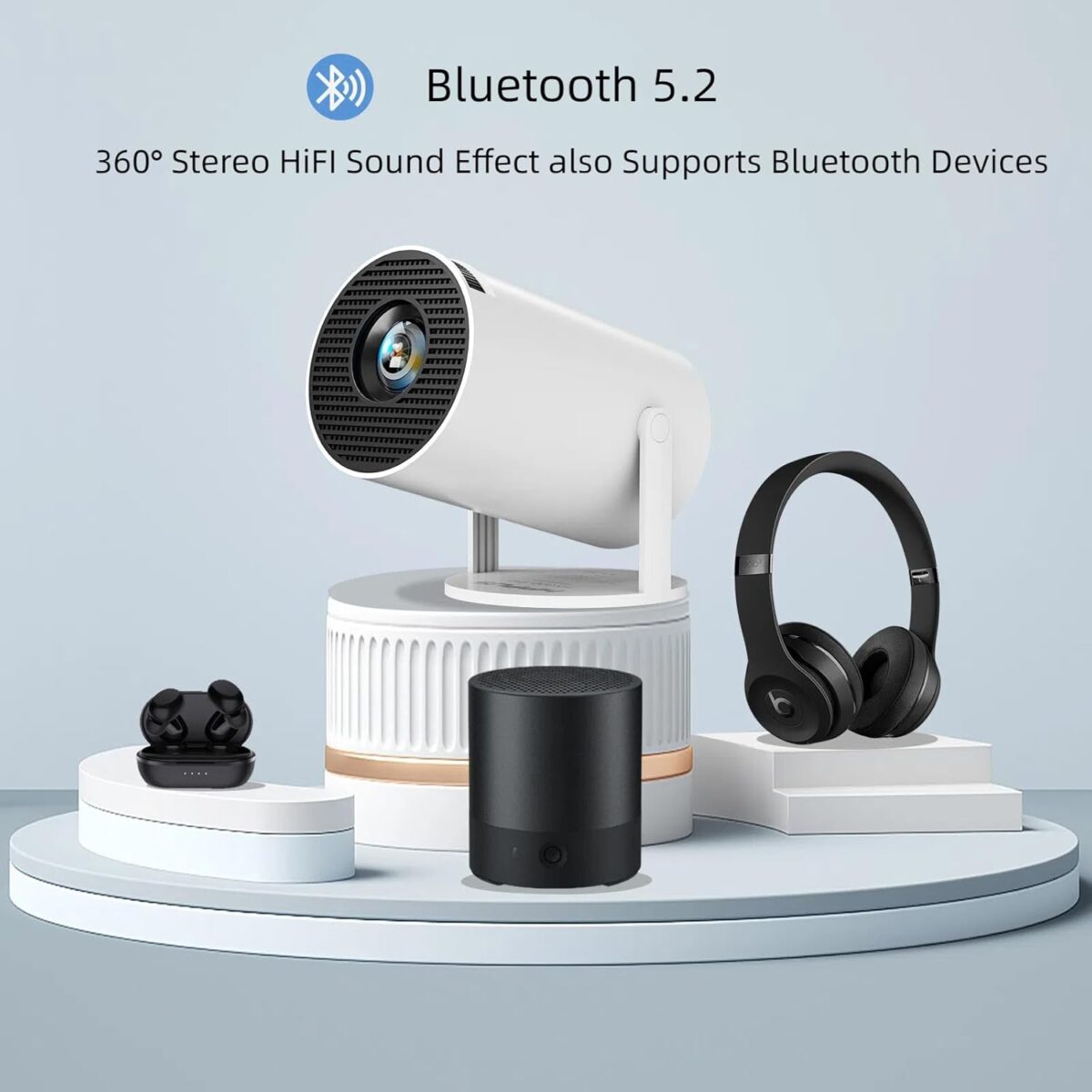 Portable Mini Game Video Projector, 30,000+ Preloaded Games, Android TV 11.0 Smart Projector, 360 ANSI, WiFi & Bluetooth, 1080P HD, Ideal for Home Theater, Gaming, Camping &...