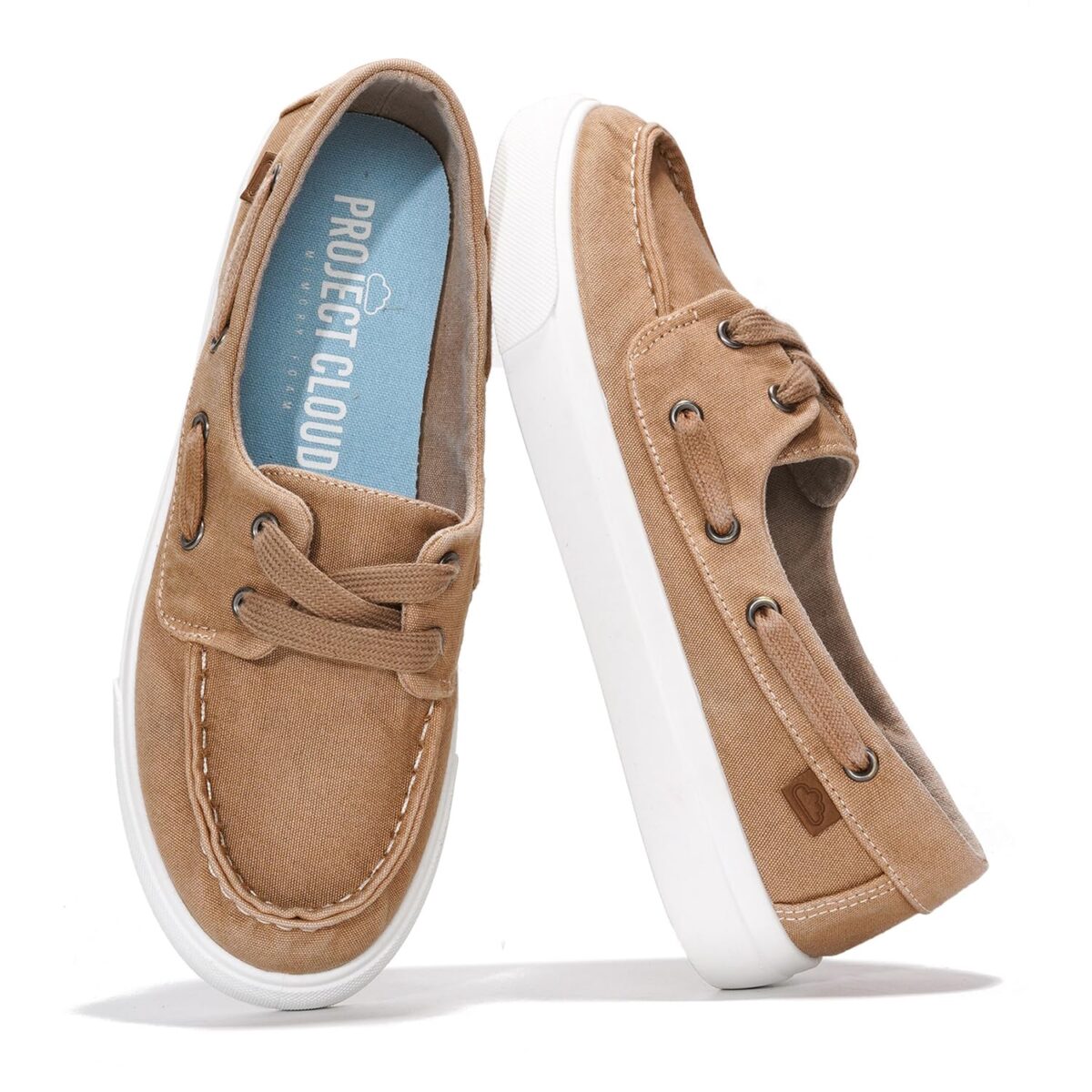 Project Cloud Sneakers for Women - Memory Foam Spring Shoes for Women Footwear - Slip-On Boat Shoes - Non Slip Fashion Sneakers - Lightweight Loafers (Seasalt)