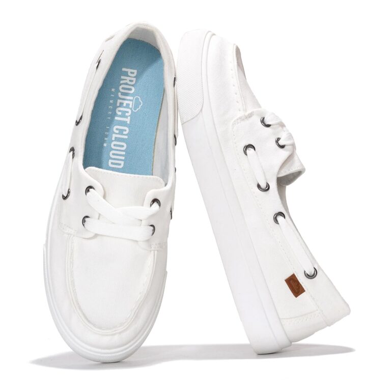 Project Cloud Sneakers for Women - Memory Foam Spring Shoes for Women Footwear - Slip-On Boat Shoes - Non Slip Fashion Sneakers - Lightweight Loafers (Seasalt)