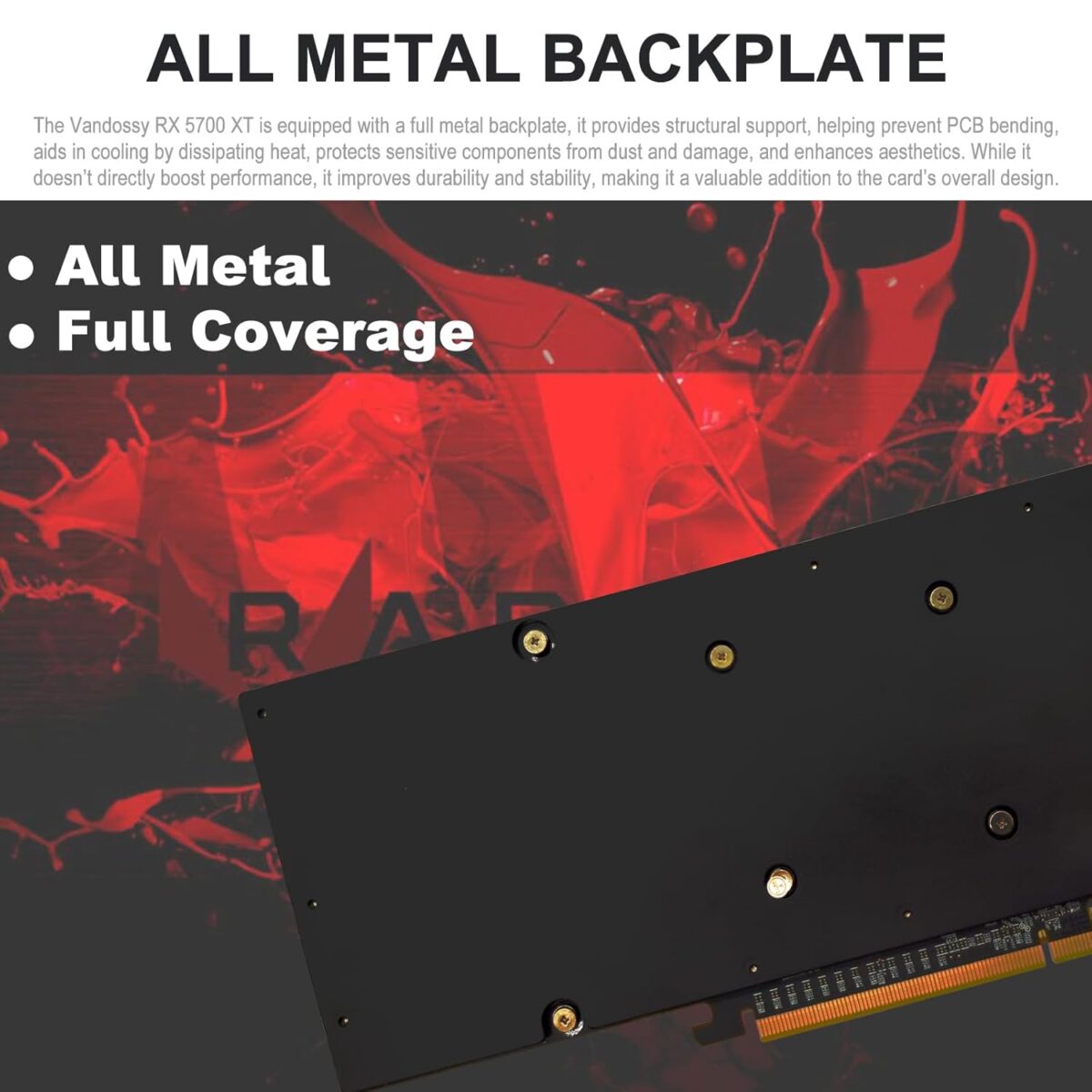 Radeon RX 5700 XT Graphics Card, 8GB GDDR6 256-Bit RDNA Architecture 1755/1905 MHz (Base/Boost Clock) DirectX 12 Metal Backplate HDMI DP PCIe4.0 AAA PC Gaming Video Card