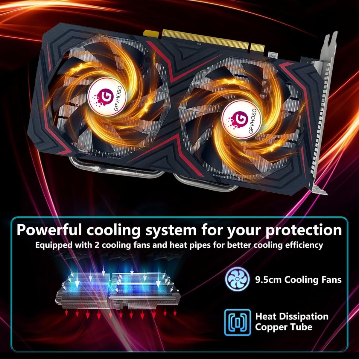 Radeon RX 590 8GB GEM Graphics Card, 2304SP 1469MHz GDDR5 256bit, RX590 GPU 8K Video Card with Dual Cooling Fan, HDMI, DP, DVI-Output, PCIE 3.0 * 16 for Computer Gaming and Office