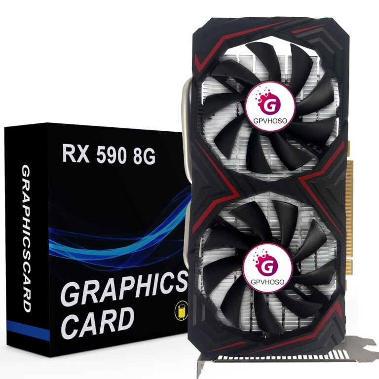 Radeon RX 590 8GB GEM Graphics Card, 2304SP 1469MHz GDDR5 256bit, RX590 GPU 8K Video Card with Dual Cooling Fan, HDMI, DP, DVI-Output, PCIE 3.0 * 16 for Computer Gaming and Office
