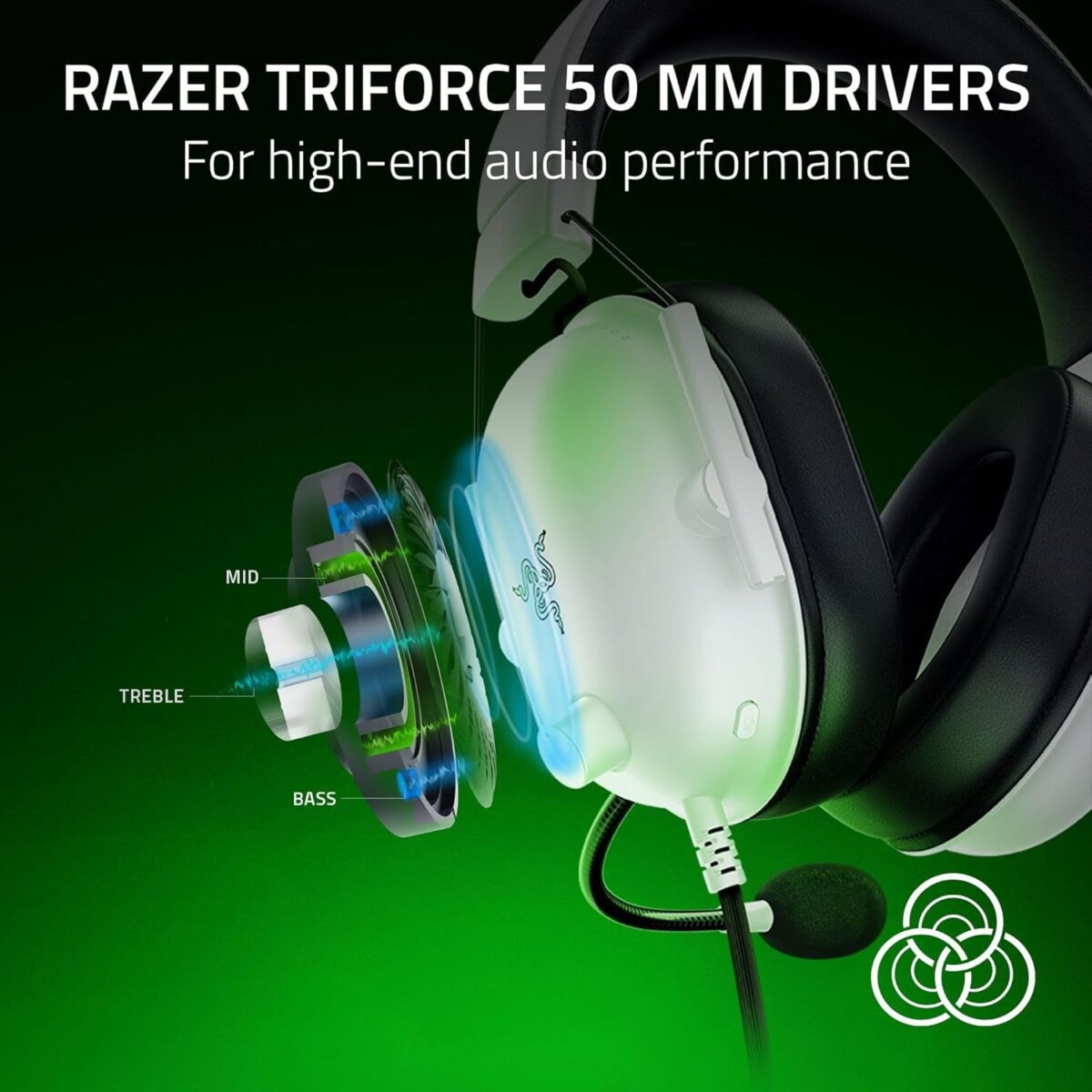 Razer BlackShark V2 X Gaming Headset: 7.1 Surround Sound - 50mm Drivers - Memory Foam Cushion - for PC, PS4, PS5, Switch - 3.5mm Audio Jack - Green