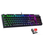Redragon Mechanical Gaming Keyboard Wired, 11 Programmable Backlit Modes, Hot-Swappable Red Switch, Anti-Ghosting, Double-Shot PBT Keycaps, Light Up Keyboard for PC Mac