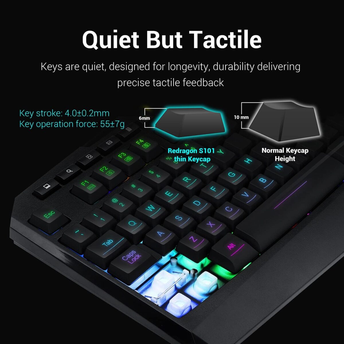 Redragon S101 Gaming Keyboard, M601 Mouse, RGB Backlit Gaming Keyboard, Programmable Backlit Mouse, Value Combo Set [New Version]