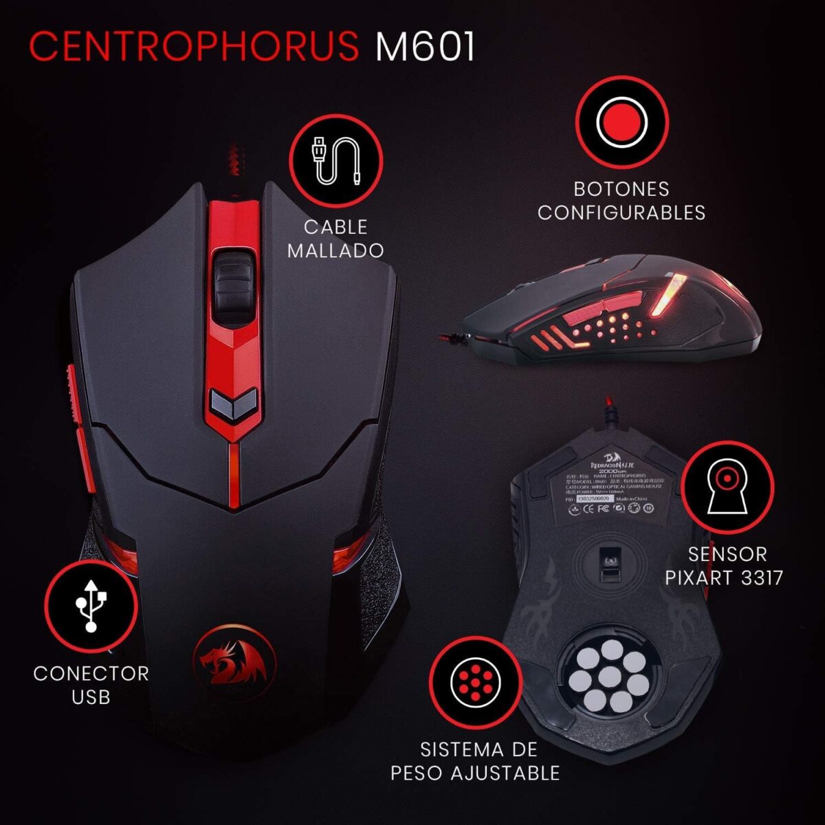Redragon S101 Gaming Keyboard, M601 Mouse, RGB Backlit Gaming Keyboard, Programmable Backlit Mouse, Value Combo Set [New Version]