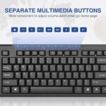 Rii RK907 Ultra-Slim Compact USB Wired Keyboard for Mac and PC,Windows 10/8 / 7 / Vista/XP (Black) (1PCS)