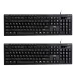 Rii RK907 Ultra-Slim Compact USB Wired Keyboard for Mac and PC,Windows 10/8 / 7 / Vista/XP (Black) (1PCS)