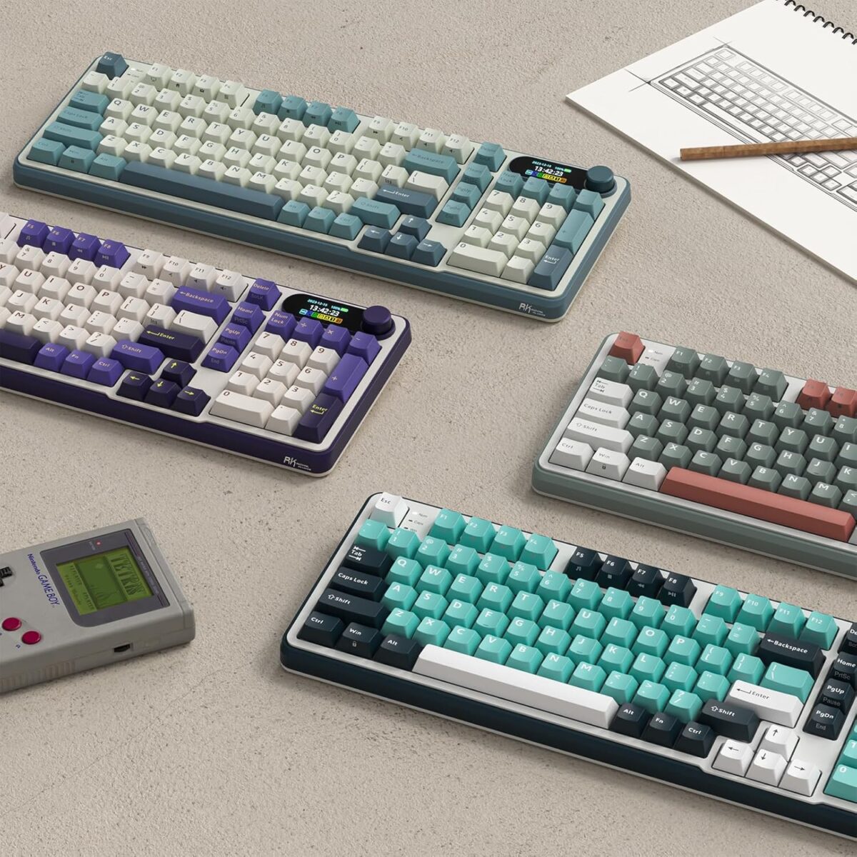 RK ROYAL KLUDGE S98 Mechanical Keyboard w/Smart Display & Knob, Top Mount 96% Wireless Mechanical Keyboard BT/2.4G/USB-C, Hot Swappable, Software Support, Creamy Sounding, 98 Keys