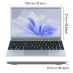 RNRUO 14.1 inch Windows 11 Pro Business Laptop, 8GB RAM, 256GB SSD, 2.64 GHz Intel Pentium J3710, 1920x1080 FHD WiFi 5 BT5.0, Gray