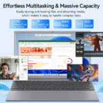 RNRUO 15.6 inch 1080p Laptop Computer 8GB RAM 256GB SSD with 4 Core Intel Pentium J3710 Up to 2.64 GHz, 1920*1080 IPS, WiFi 5 BT5.0, Windows 11