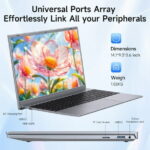RNRUO 15.6 inch 1080p Laptop Computer 8GB RAM 256GB SSD with 4 Core Intel Pentium J3710 Up to 2.64 GHz, 1920*1080 IPS, WiFi 5 BT5.0, Windows 11