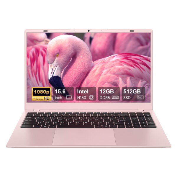 RNRUO 15.6" Windonws 11 Laptop, 12GB DDR5 512G SSD, Up to 3.6GHz Intel N150 Quad-Core, Fingerprint Backlit Keyboard WiFi 6 BT 5.2, 1080 FHD Display for Student, Business, Home...