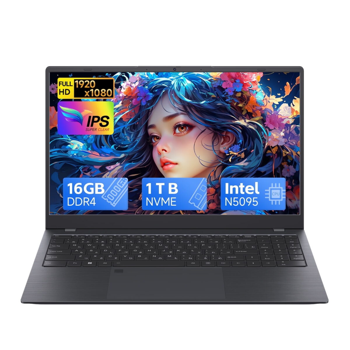 RNRUO 15.6" Windows 11 Pro Laptop, 16GB RAM 1TB SSD, Intel Celeron N5095 2.9GHz Fingerprint Backlit Keyboard 1920*1080 IPS FHD Display for Student, Home Office, Business
