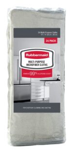 Rubbermaid Microfiber Cloth Towels 24 Pack 14"x14" Non-Scratch Reusable/Washable for Cleaning/Wiping/Polishing for Home/Kitchen/Car