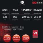 RX 580 8GB GDDR5 256-bit Gaming Graphics Card (PCIe 3.0 x16, 8-pin, 3X DP + HDMI) - Desktop Computer Video Card for PC Gaming