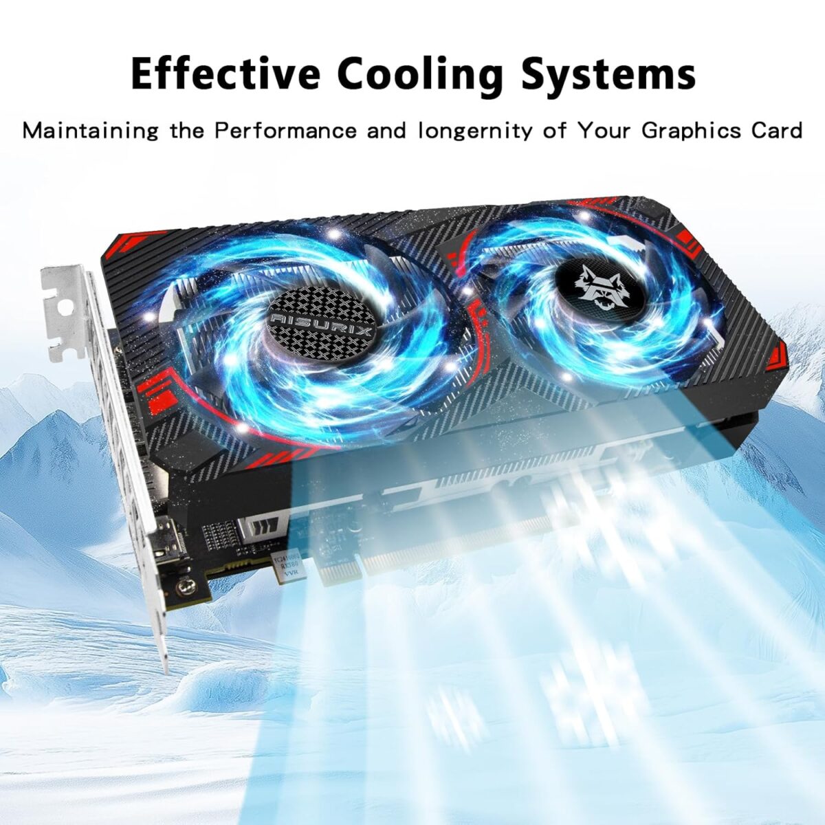 RX 580 Graphics Card 8GB GDDR5 2048 SP PCIe 3.0 Dual Fan Cooling DirectX 12 256-Bit HDMI/DP/DVI Outputs Video vard for Gaming PC and Streaming
