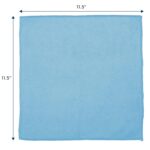 S&T INC. 100 Pack Microfiber Cleaning Cloth, Bulk Towels for Home, Reusable Microfiber Towels for Cars, Cleaning Rags, Light Blue, 11.5 Inches x 11.5 Inches, 100 Count