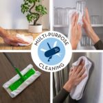 S&T INC. 50 Pack Microfiber Cleaning Cloth, Bulk Towels for Home, Reusable Microfiber Towels for Cars, Cleaning Rags, White, 11.5 Inches x 11.5 Inches, 50 Count