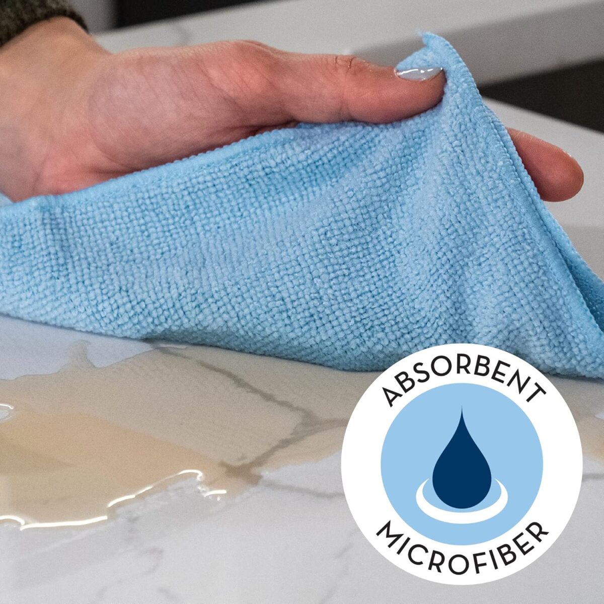 S&T INC. 50 Pack Microfiber Cleaning Cloth, Bulk Towels for Home, Reusable Microfiber Towels for Cars, Cleaning Rags, White, 11.5 Inches x 11.5 Inches, 50 Count