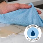 S&T INC. 50 Pack Microfiber Cleaning Cloth, Bulk Towels for Home, Reusable Microfiber Towels for Cars, Cleaning Rags, White, 11.5 Inches x 11.5 Inches, 50 Count