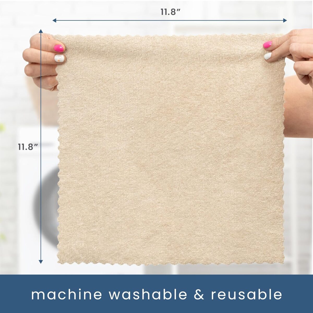 S&T INC. 50 Pack Microfiber Cleaning Cloth with Box, Bulk Towels for Home, Reusable Microfiber Towels for Cars, Cleaning Rags, Oatmeal, 11.8 Inches x 11.8 Inches, 50 Count