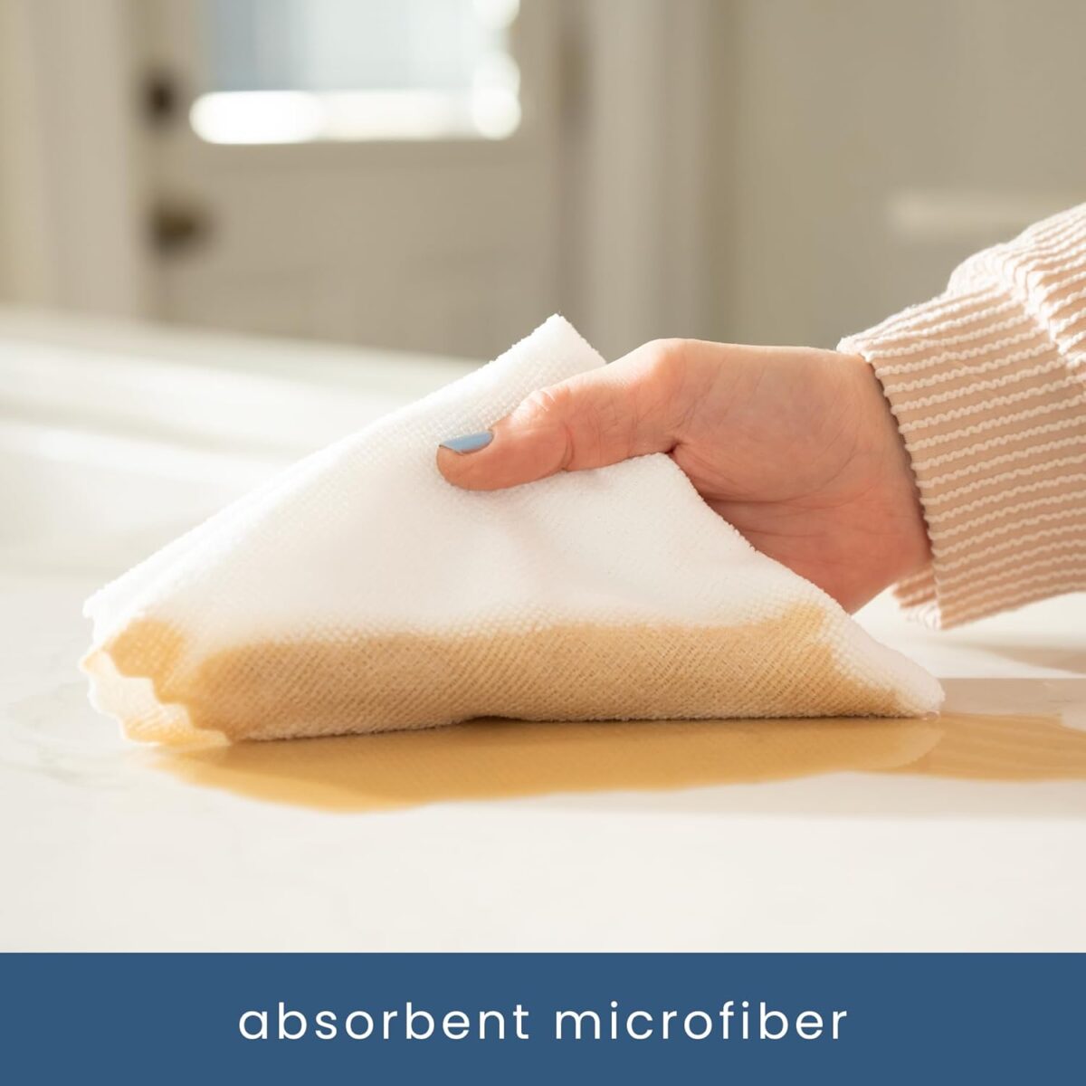 S&T INC. 50 Pack Microfiber Cleaning Cloth with Box, Bulk Towels for Home, Reusable Microfiber Towels for Cars, Cleaning Rags, Oatmeal, 11.8 Inches x 11.8 Inches, 50 Count