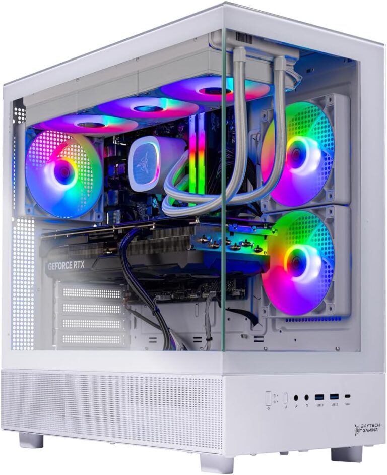 Skytech Azure Gaming PC Desktop, Ryzen 7 9700X 3.8 GHz (5.5GHz Turbo Boost), NVIDIA RTX 4060 8GB GDDR6, 1TB SSD, 16GB DDR5 RAM 6000, 650W Gold PSU, 360mm ARGB AIO, Wi-Fi, Win 11...