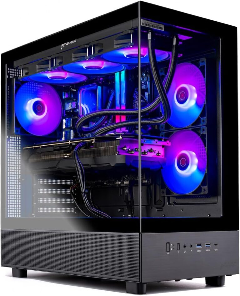 Skytech Gaming Azure 3 Desktop PC, Ryzen 7 7800X3D 4.2 GHz (5GHz Turbo), NVIDIA RTX 5060 Ti 16GB, 1TB Gen4 NVMe SSD, 32GB DDR5 RAM 6000 RGB, 650W Gold PSU, 360mm ARGB AIO,...