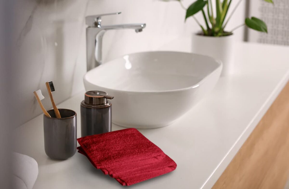 Softolle 100% Cotton Ring Spun Wash Cloths – Bulk Pack of Washcloths – 12x12 Inches – Wash Cloth for Face, Highly Absorbent, Soft and Face Towels (Burgundy, 60 Pack)