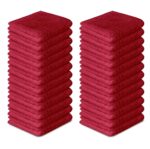 Softolle 100% Cotton Ring Spun Wash Cloths – Bulk Pack of Washcloths – 12x12 Inches – Wash Cloth for Face, Highly Absorbent, Soft and Face Towels (Burgundy, 60 Pack)