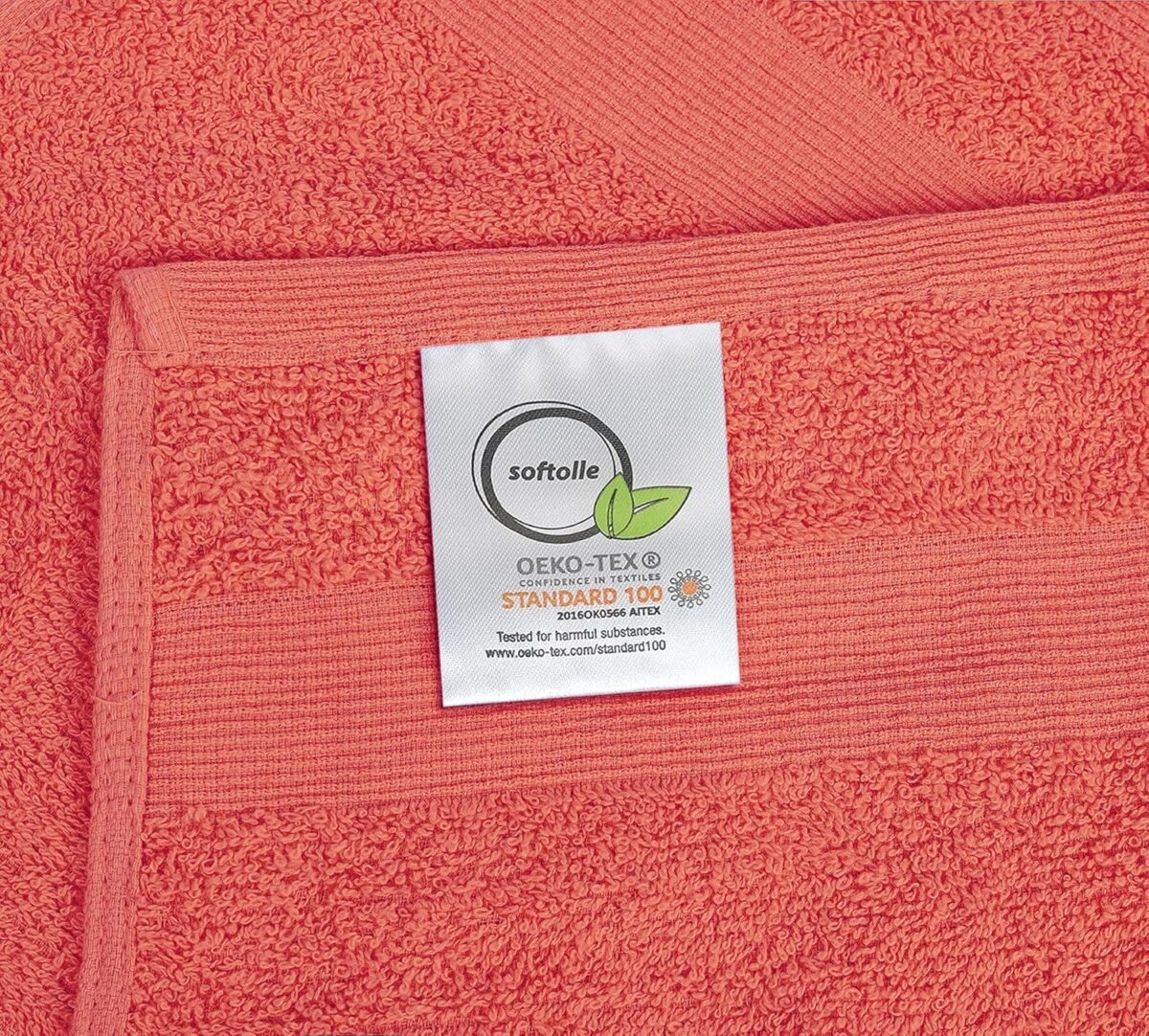 Softolle 100% Cotton Ring Spun Wash Cloths – Bulk Pack of Washcloths – 12x12 Inches – Wash Cloth for Face, Highly Absorbent, Soft and Face Towels (Coral, 24 Pack)