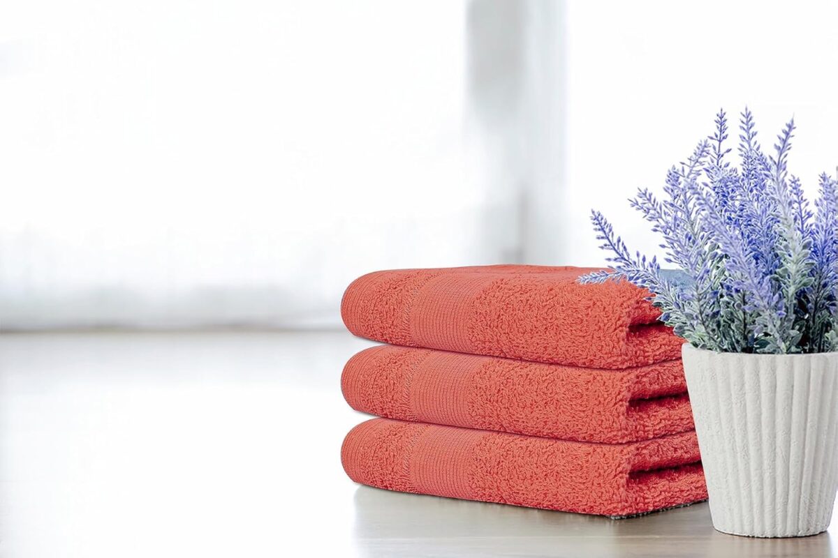 Softolle 100% Cotton Ring Spun Wash Cloths – Bulk Pack of Washcloths – 12x12 Inches – Wash Cloth for Face, Highly Absorbent, Soft and Face Towels (Coral, 24 Pack)
