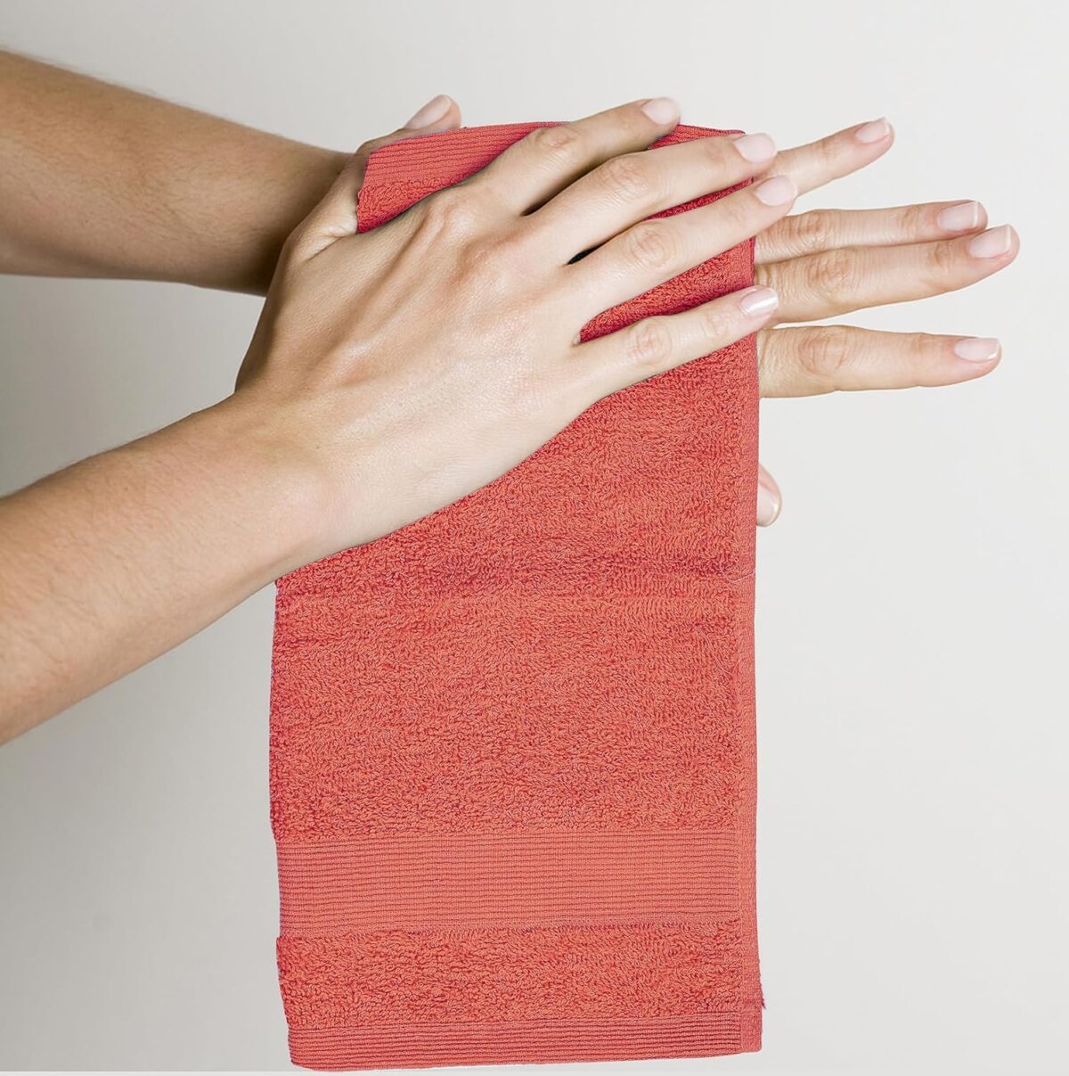 Softolle 100% Cotton Ring Spun Wash Cloths – Bulk Pack of Washcloths – 12x12 Inches – Wash Cloth for Face, Highly Absorbent, Soft and Face Towels (Coral, 24 Pack)