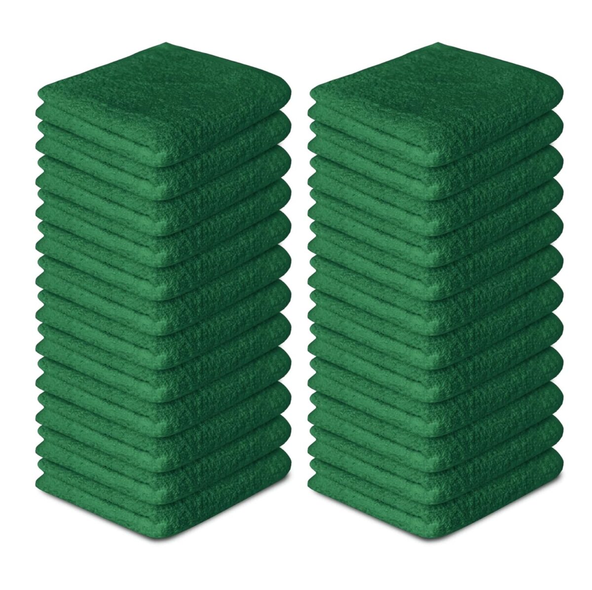 Softolle 100% Cotton Ring Spun Wash Cloths – Bulk Pack of Washcloths – 12x12 Inches – Wash Cloth for Face, Highly Absorbent, Soft and Face Towels (Dark Green, 24 Pack)
