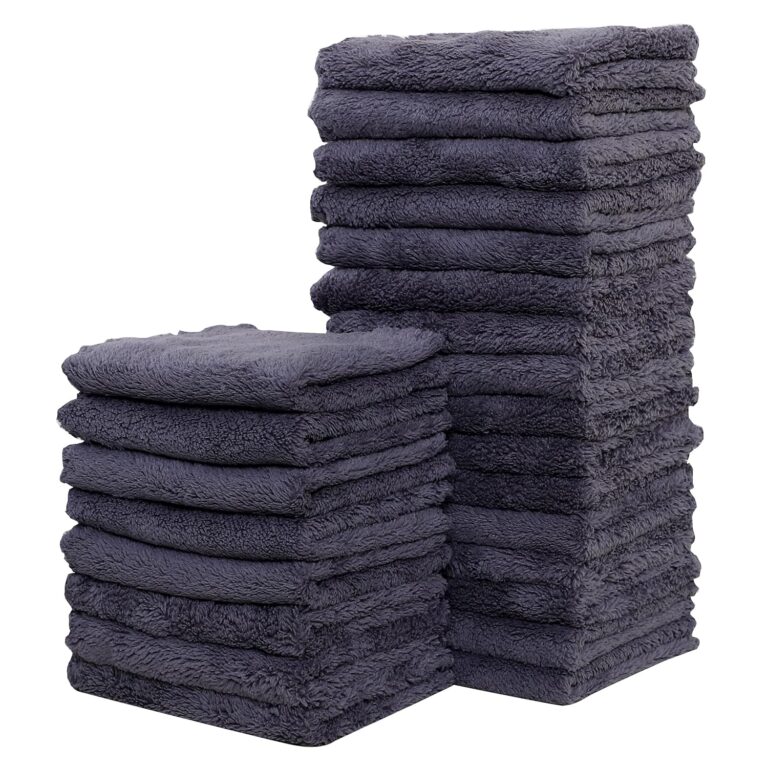 Sunny zzzZZ 24 Pack Kitchen Dishcloths - Does Not Shed Fluff - Reusable Dish Towels, Dish Cloths, Super Absorbent Coral Fleece Cleaning Cloths, Nonstick Oil Washable Fast...